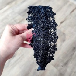 Bentita deosebita pentru par din Dantela lata BTP088AA - Neagra